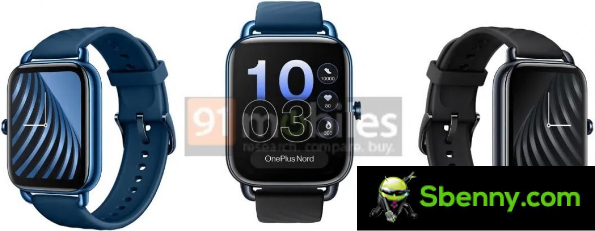 The OnePlus Nord Watch's color options revealed through leaked renders