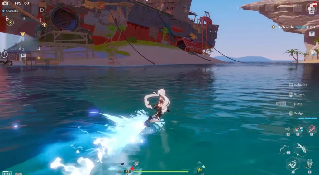 complete swimming and surfing achievements in Tower of Fantasy being AFK