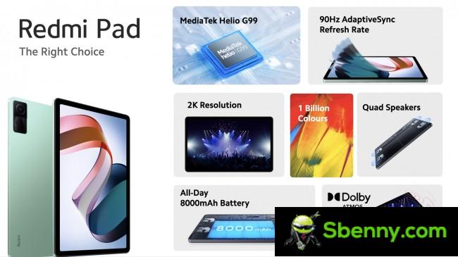 Key specifications of the Redmi Pad