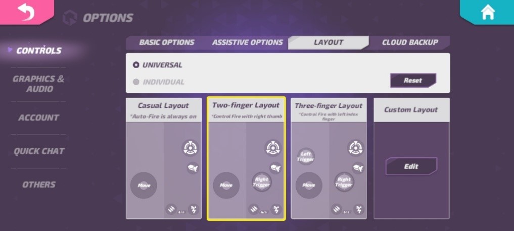 Attack control settings