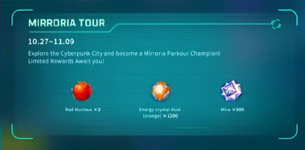 Tour of the mirror of the red core of the events of the Tower of True Fantasy