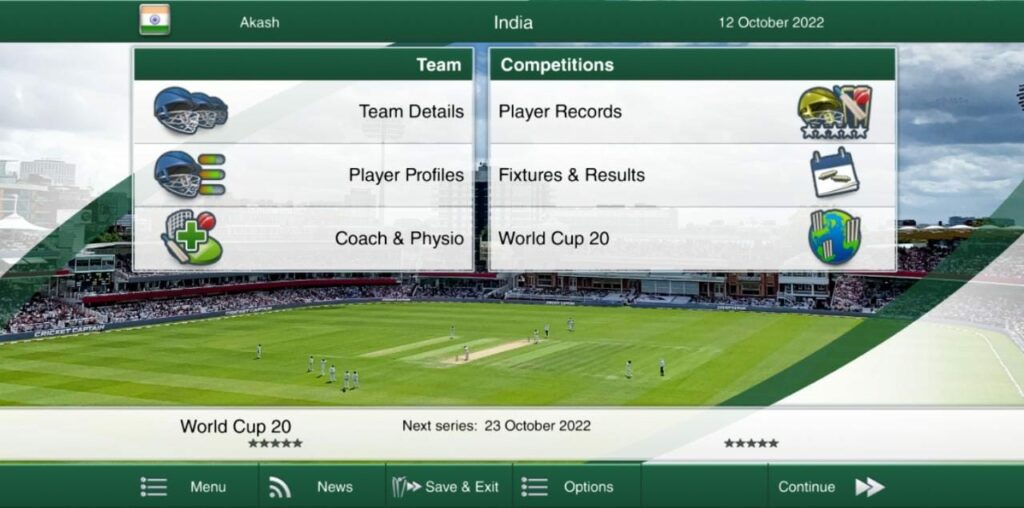 Tournaments Captain of cricket 2022