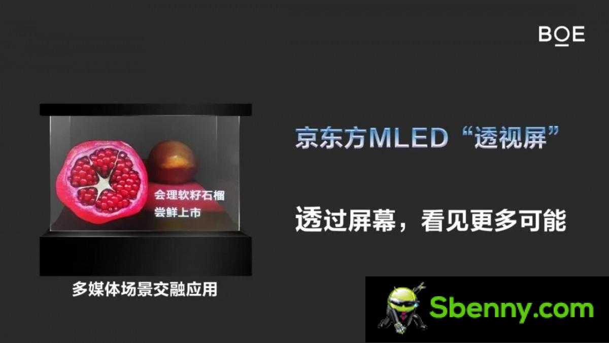BOE announces a transparent MLED display with over 65% transparency