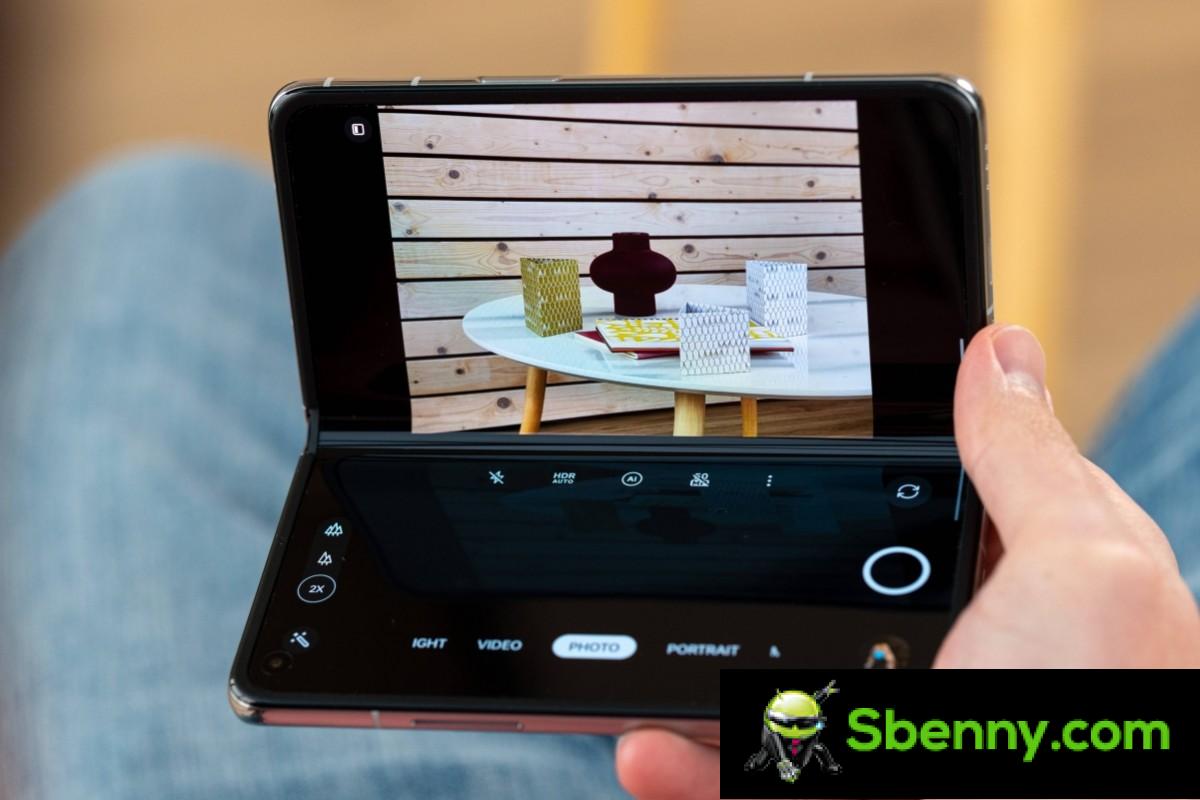 Oppo Find N, held horizontally
