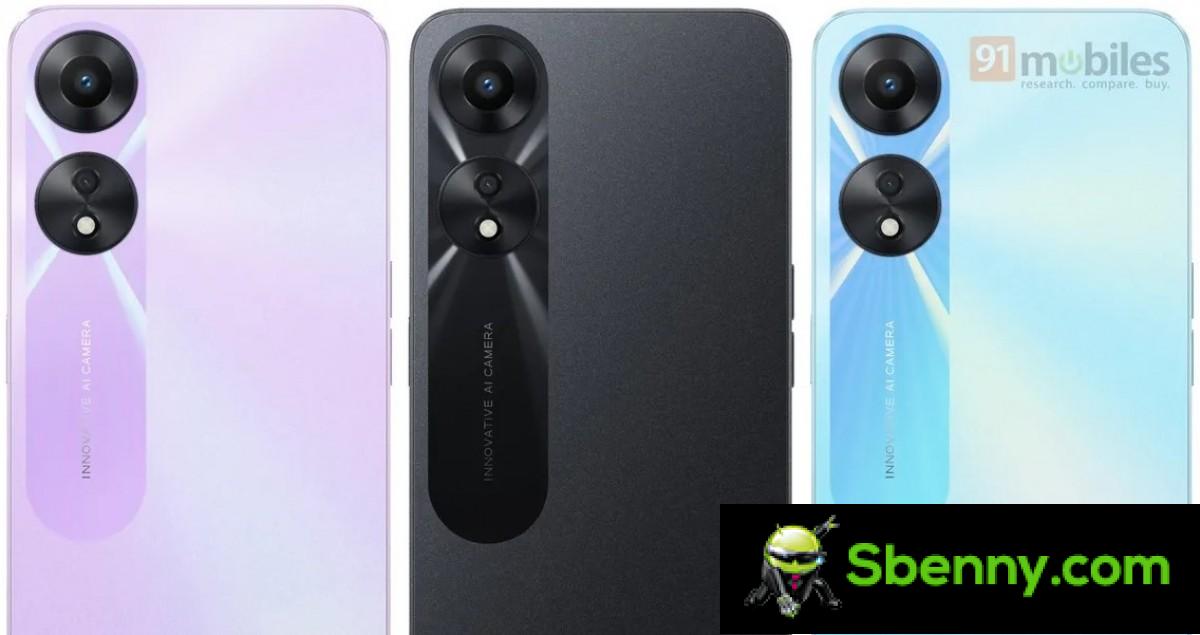 The specs and renders of the Oppo A58 are leaking