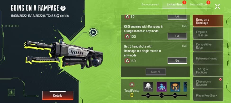 Apex Legends Mobile Going to a Rampage event