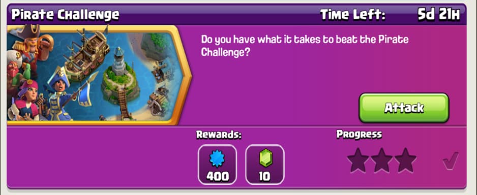 Clash of Clans Pirate Challenge