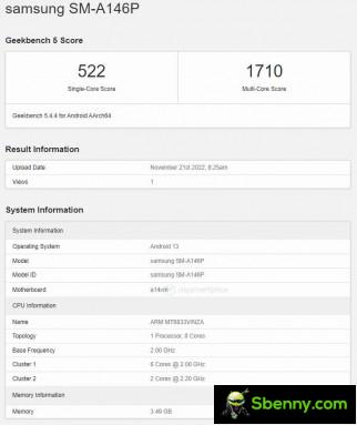 Samsung Galaxy A14 5G with Dimension 700