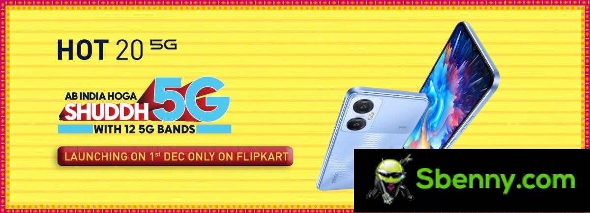 The Infinix Hot 20 5G series will launch in India on December 1st