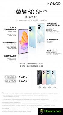 At a glance: Honor 80 SE