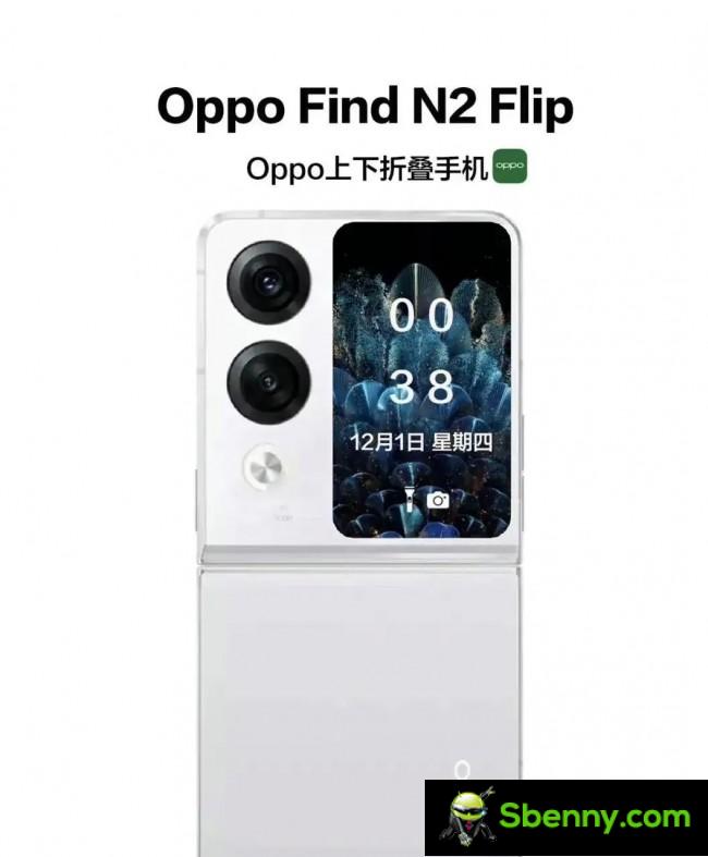 Rendering of Oppo Find N2 Flip