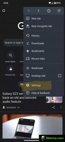 Screenshots of Chrome for Android