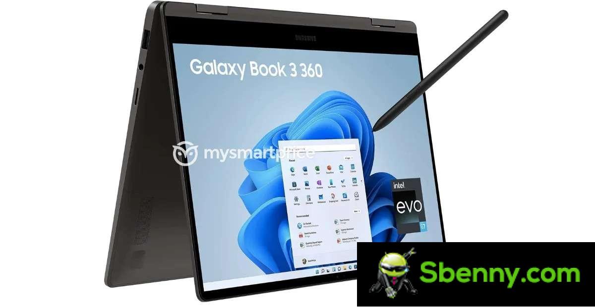 Here are renders of the Galaxy Book3 360, Book3 Pro and Book3 Pro 360 laptops