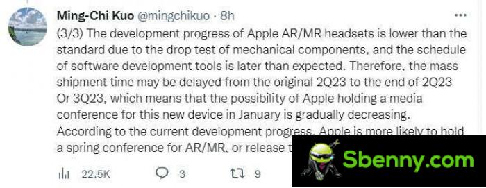 Kuo: Apple's mixed reality headset could arrive as early as spring