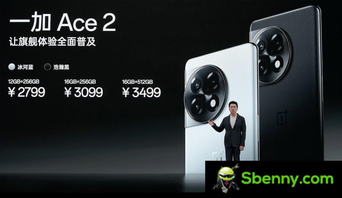 Prices of OnePlus Ace 2 for China (the official variant of Snapdragon 8+ Gen 1)