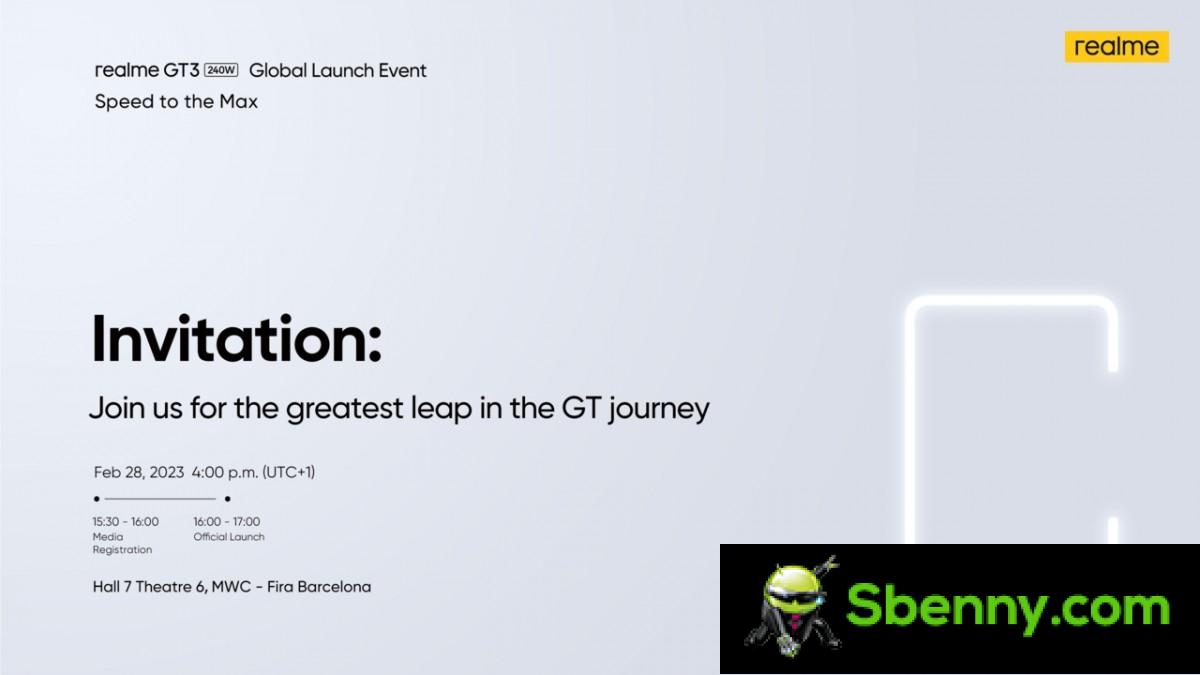 Realme GT3 with 240W charging will arrive on February 28th
