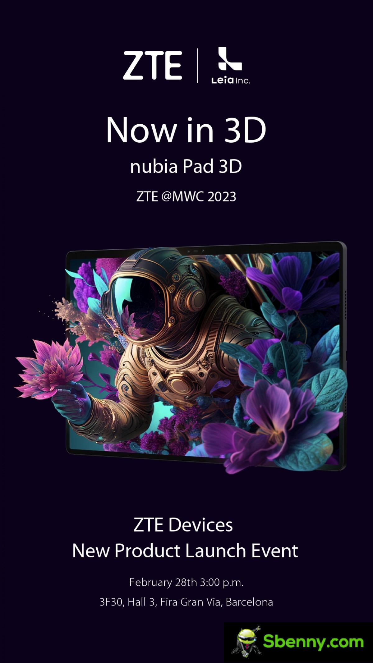 ZTE will bring Nubia Pad 3D to MWC