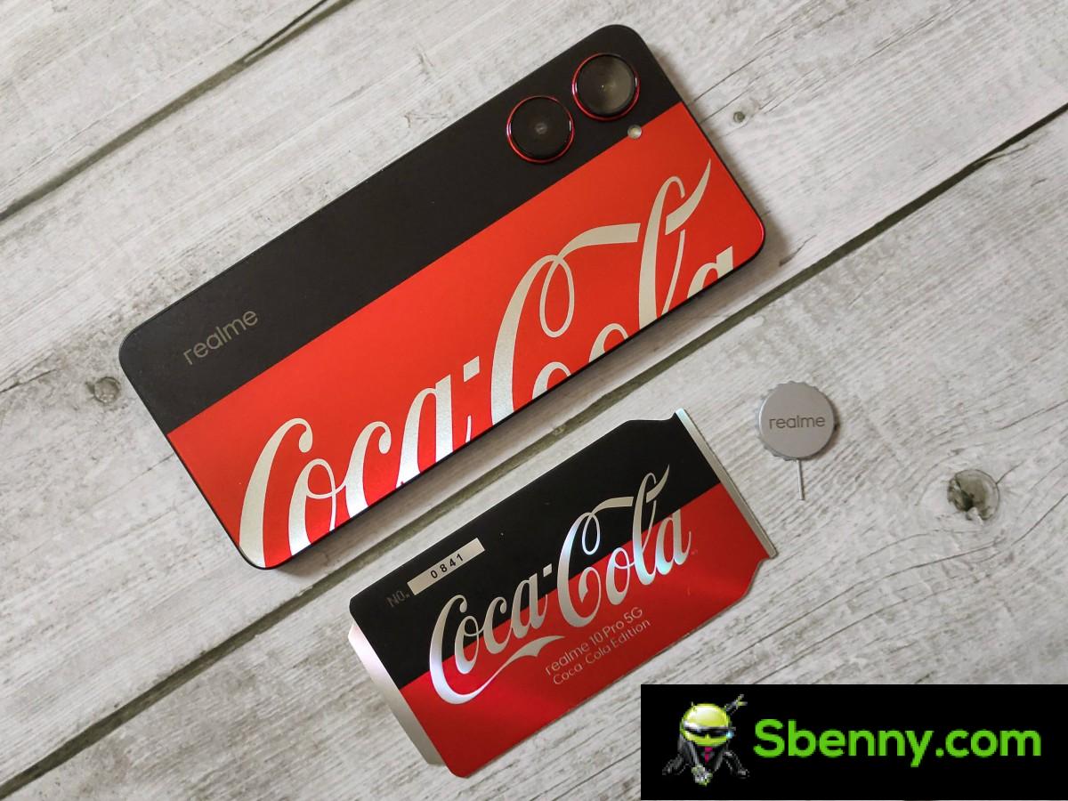Realme 10 Pro 5G Coca-Cola Edition with limited number card and customized SIM card needle