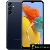 Galaxy M14 5G in navy blue, light blue and silver