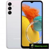 Galaxy M14 5G in navy blue, light blue and silver
