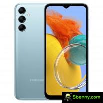 Galaxy M14 5G in navy blue, light blue and silver