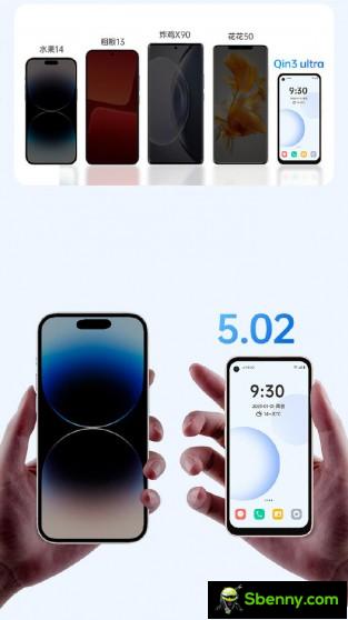 Qin 3 Ultra is tiny compared to most smartphones and comes in three color options
