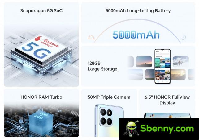 Main specifications of Honor 70 Lite
