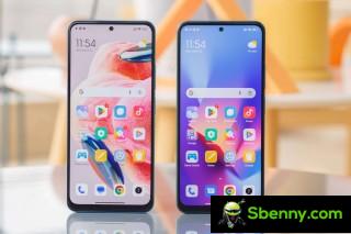 Xiaomi Redmi Note 12 4G on the left, 5G on the right
