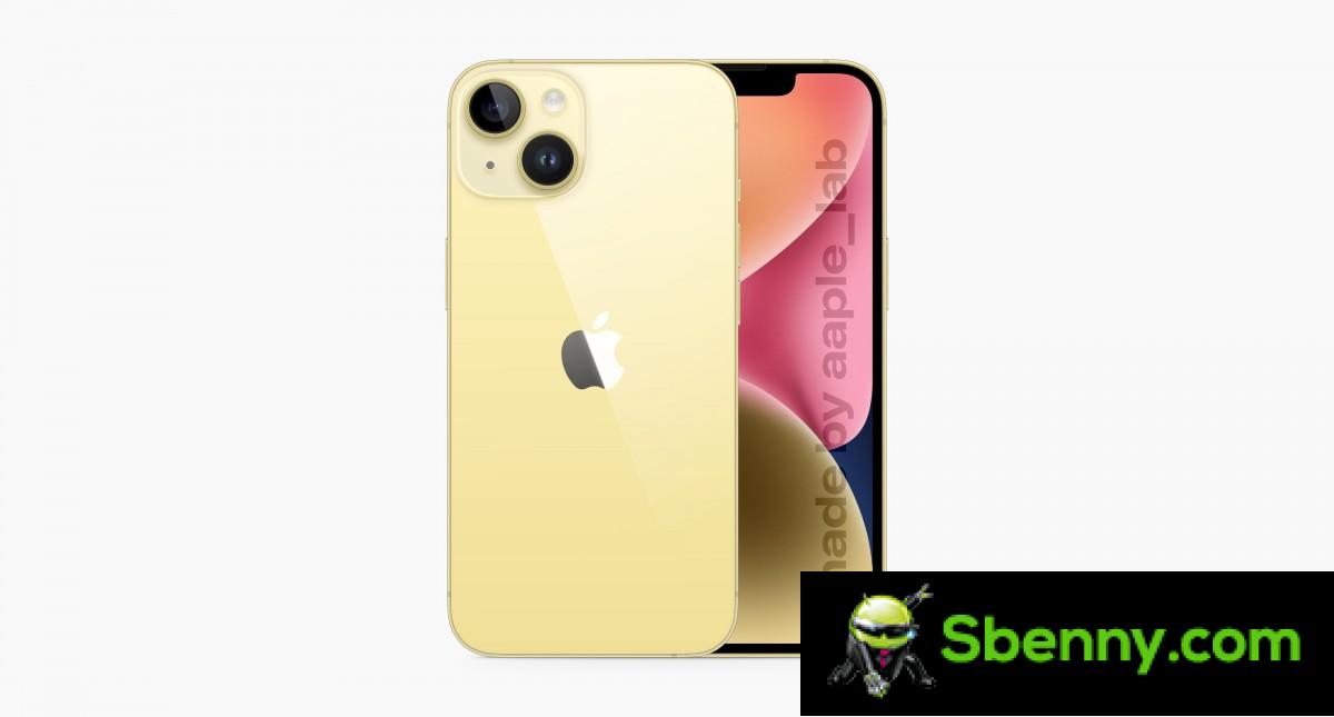 Yellow iPhone 14 concept render |  Source: aaple_lab