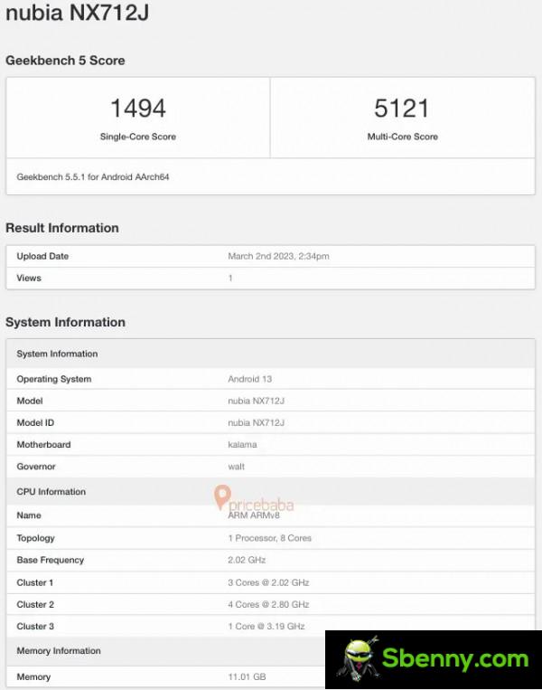 ZTE nubia Z50 Ultra goes through Geekbench before launch
