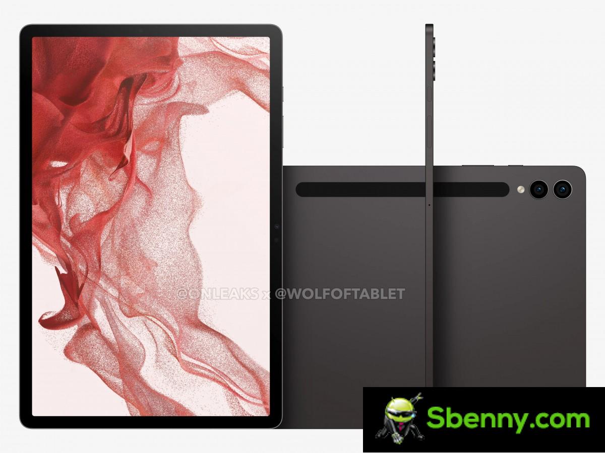 Here is the Samsung Galaxy Tab S9+ in some leaked renders