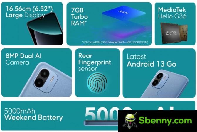 Key specifications of the Poco C51
