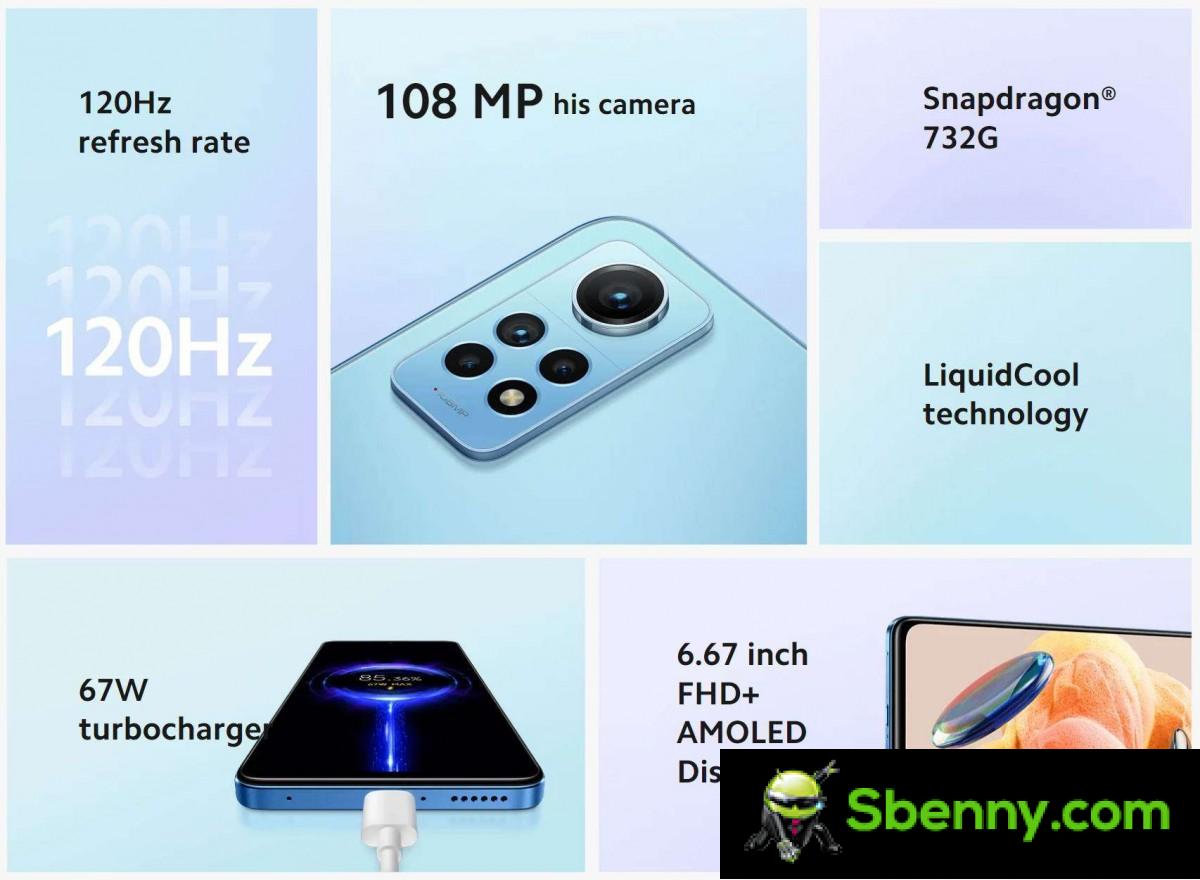 Here are the detailed specifications of the Xiaomi Redmi Note 12 Pro 4G