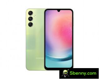 Galaxy A24 in black and green