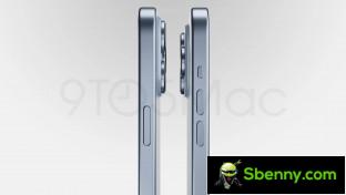 iPhone 15 Pro with separate volume buttons and action button