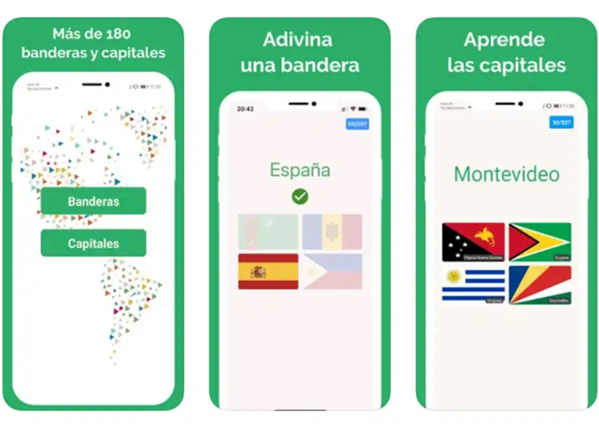Flags and capitals on Android to play and learn geography