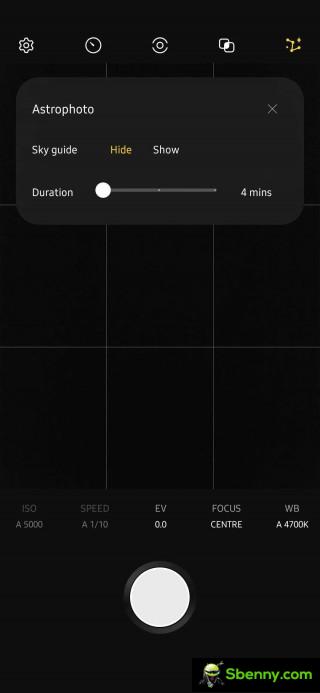 Astrophoto mode in the Expert RAW app