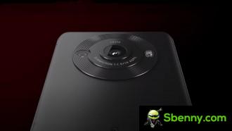 Aquos R8 camera system (left) and R8 Pro cameras (right)