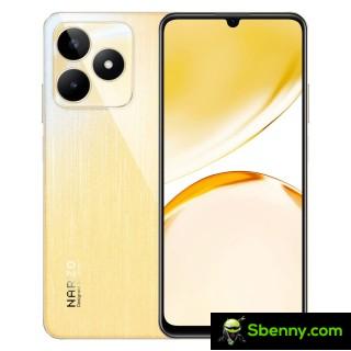 Realme Narzo N53 in gold feather and black feather