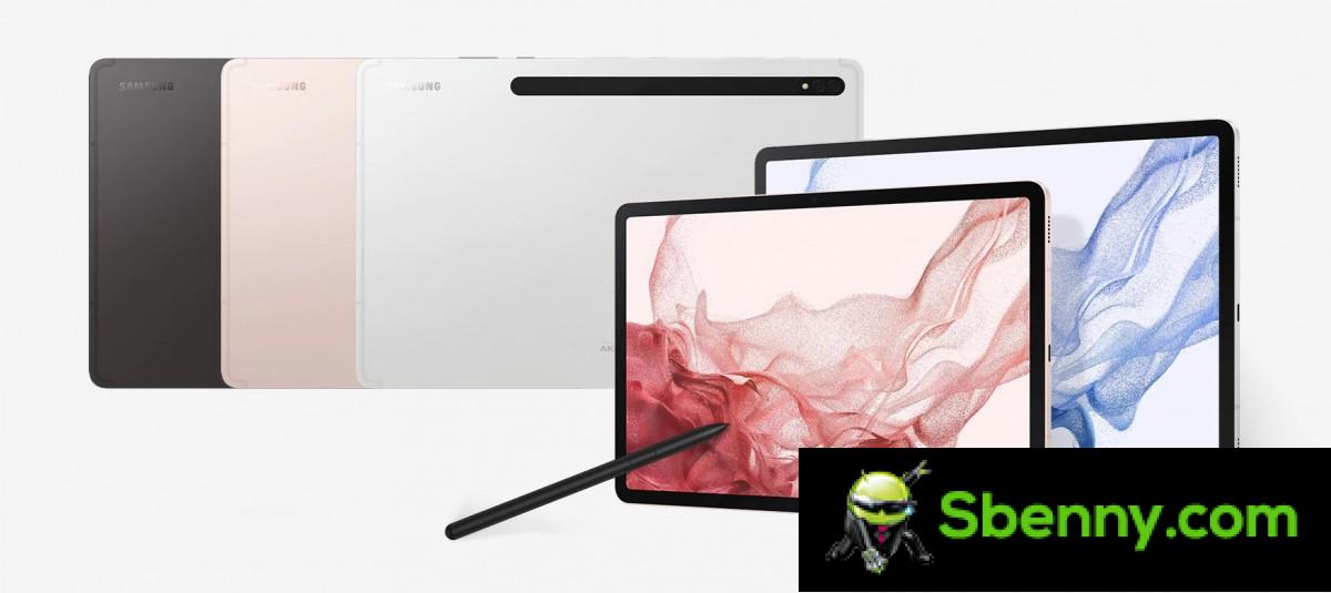 Samsung Galaxy Tab S8 and S8+ from 2022