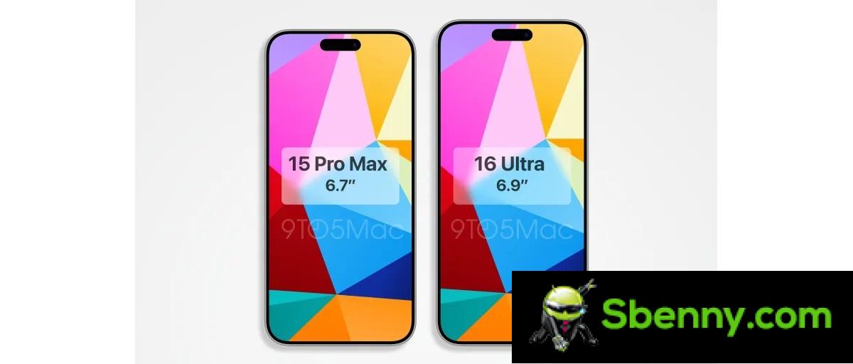 iPhone 16 Pro Max renders the leak showing it next to the iPhone 15 Pro Max