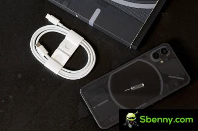 The Nothing Phone (1) comes with a plain white cable