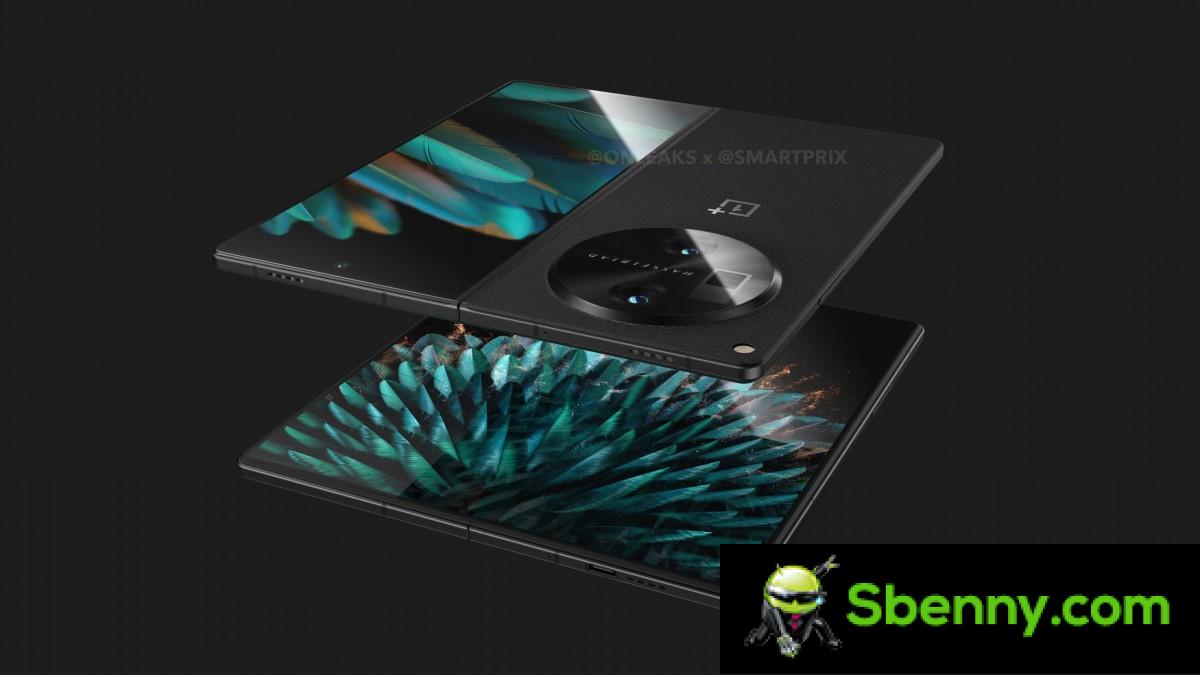 Surface details of OnePlus Fold: 7.8'' internal display and 6.3'' cover, 4,800 mAh battery