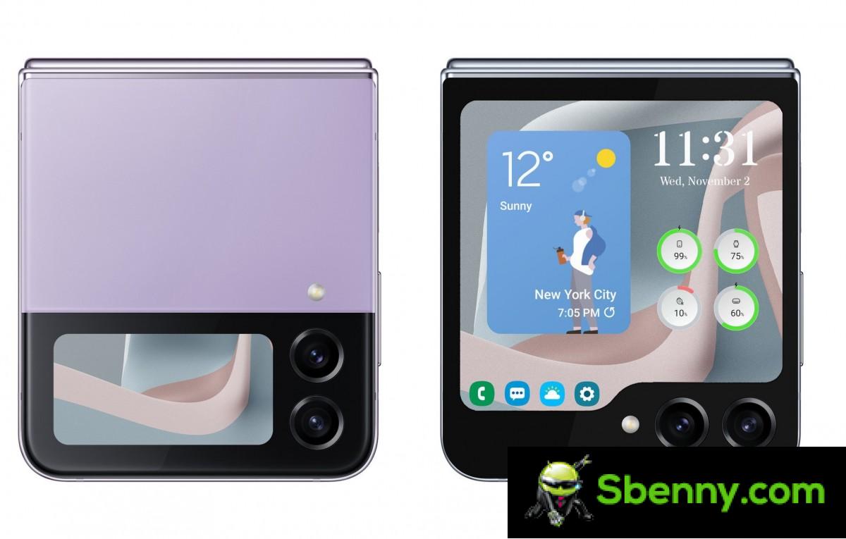 Galaxy Z Flip4 (left) • Galaxy Z Flip5 (right, speculative render)