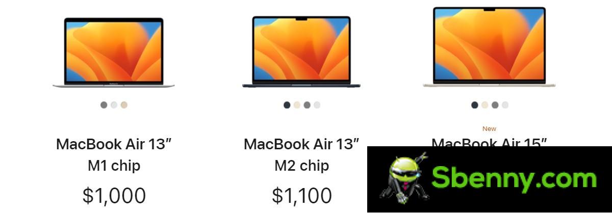 The price of the smallest 13-inch MacBook Air with M2 drops to $1,100