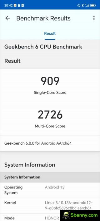 Honor X50 on Geekbench
