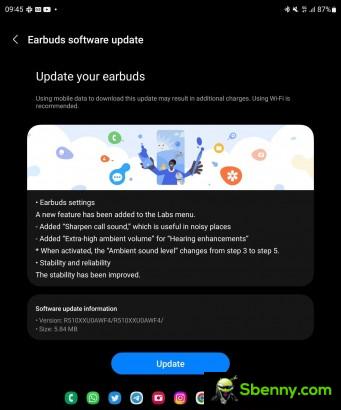 The Galaxy Buds2 Pro update offers an extremely high ambient volume setting