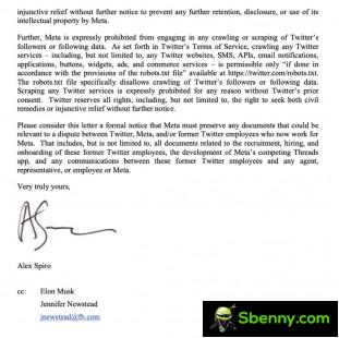 Twitter's legal letter to Mark Zuckerberg