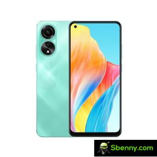 Oppo A78 4G in sea green and black fog