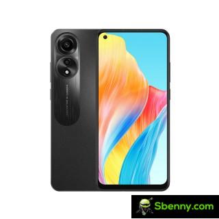 Oppo A78 4G in sea green and black fog